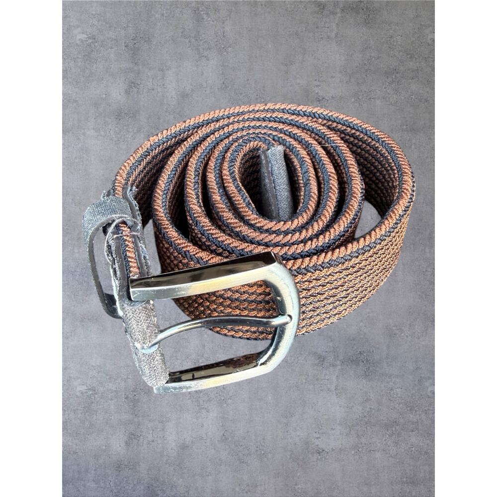 Cuater by TravisMathew Men’s Braided Stretch Golf Belt Brown Black Size Medium